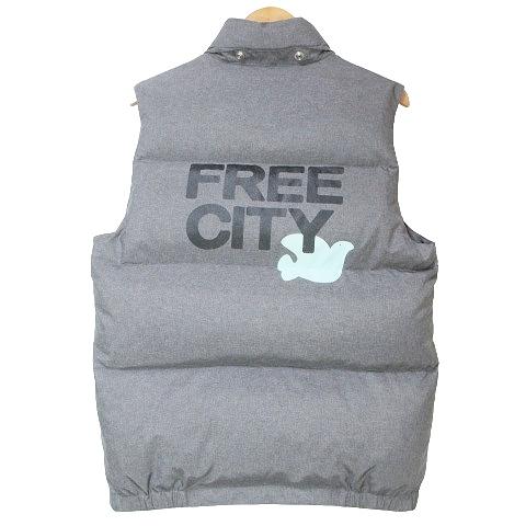 フリーシティ FREE CITY ダウンベスト ジップアップ プリント 1 S 