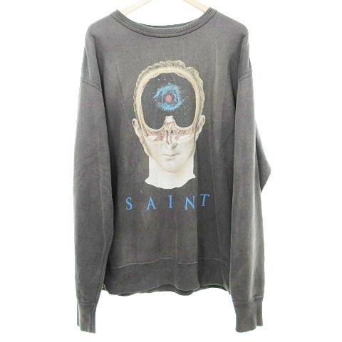 セントマイケル SAINTMICHAEL 美品 22AW crew sweat shirt face ?SAINT  