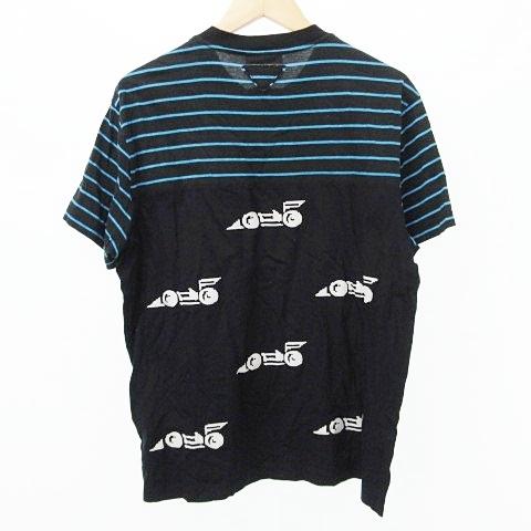 PRADA（プラダ） PRADA 15SS Tシャツ 半袖 切替 プリント ボーダー