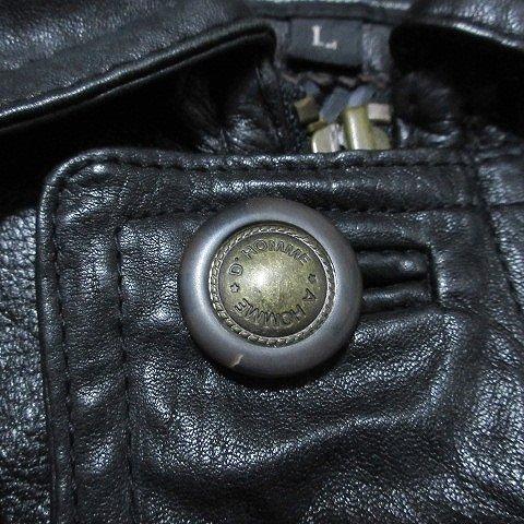 ドムアオム D'HOMME A HOMME レザー ジャケット 中綿 羊革 ジップ