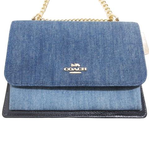 COACH コーチ 美品 C2831 デニム キャンバス ショルダーバッグ  