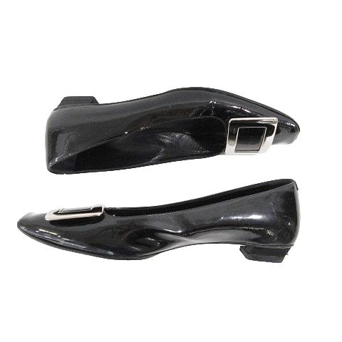 ロジェヴィヴィエベルヴィヴィエエナメルレザー ブラック シューズ 37.5