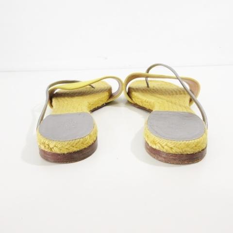 エルメス HERMES フラット サンダル エスパドリーユ 35 22.5cm 黄色