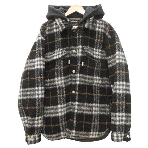 メルヴィンス mlvince 美品 フード レイヤード チェック シャツ 