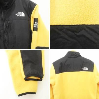 THE NORTH FACE 美品 フリースジャケット アウター 羽織 NA71951 異素材切替 Sサイズ 黄色 イエロー 黒 ブラック 【Perfecto】 ★AA★