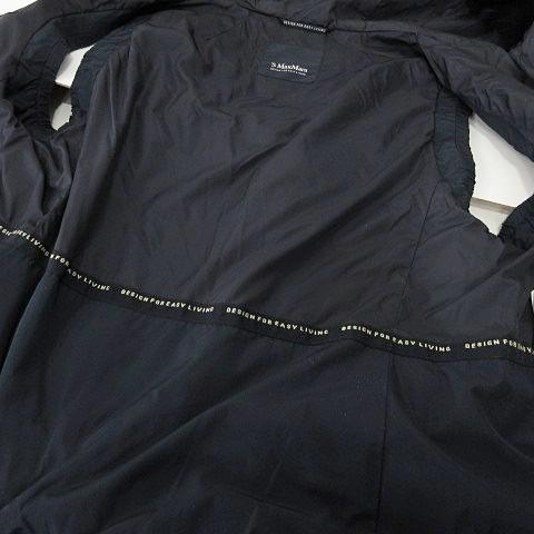 S MaxMara マックスマーラ ダウンベスト ファー ブラック Lサイズ MAX MARA The Cube ダウンベスト TREGIL ロング丈 (Max Mara/ダウン