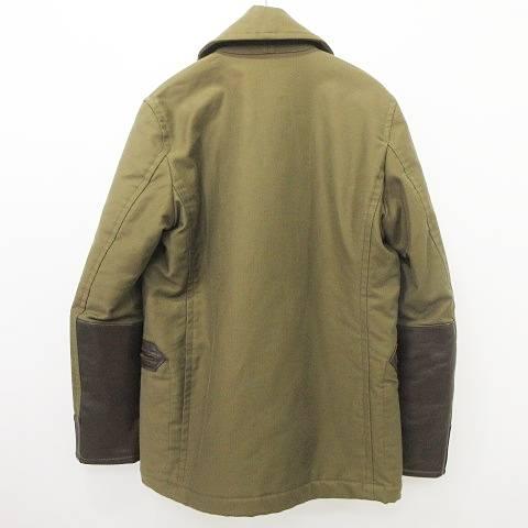 【中古】ジェラード JELADO Pコート ホースレザー 切替 裏ボア ジャケット 36 カーキ メンズ ジェラード JELADO Pコート ホースレザー 切替 裏ボア ジャケット 36