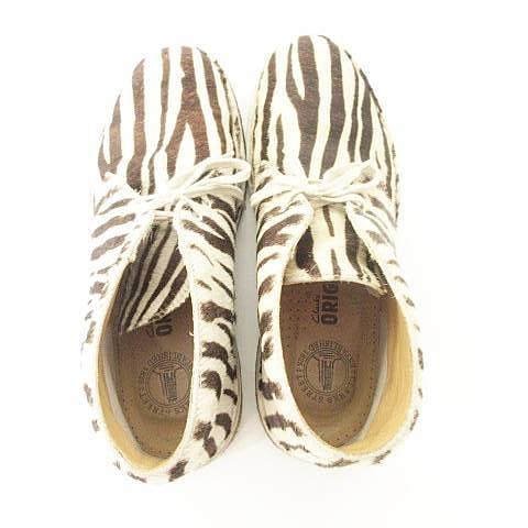 Clarks（クラークス） 美品 箱付き ハラコ デザート ブーツ ゼブラ 靴