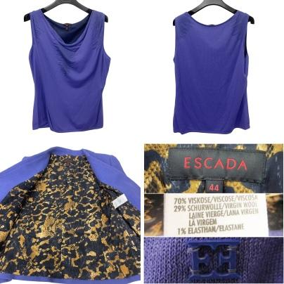 エスカーダ ESCADA 美品 ジャケット タンクトップ アンサンブル 