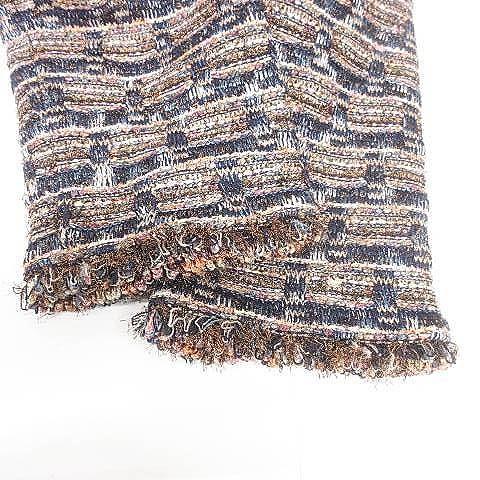 ★美品★セントジョン ノーカラーツイードジャケット アイボリー 8 L レディース ☆美品☆セントジョン ノーカラーツイードジャケット