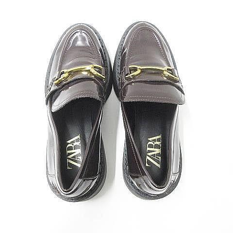 ZARA（ザラ） 美品 ローファー エナメル 靴 シューズ 38 約Mサイズ
