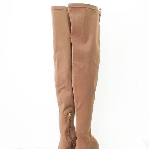 イエロー YELLO 美品 ニーハイ ロング ブーツ 靴 ハイヒール ポイン