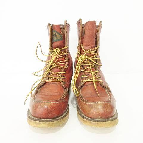 【中古】レッドウィング REDWING 半円犬タグ レースアップ ブーツ レザー 31135 US製 7 1/2 26.0?p レッドブラウン RED WING SHOES（レッドウィング） REDWING 半円犬タグ レースアップ