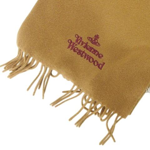 ✨新品タグ付き✨ヴィヴィアンウエストウッド　マフラー　ロゴ入り　ウール　キャメル Vivienne Westwood（ヴィヴィアンウエストウッド） 未使用品 タグ付き