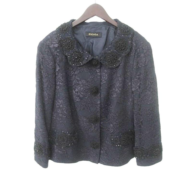 エスカーダ ESCADA 美品 総レース ジャケット ビジュー パーティ