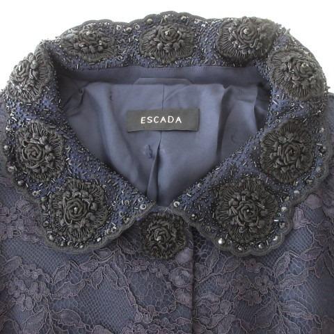 エスカーダ ESCADA 美品 総レース ジャケット ビジュー パーティ