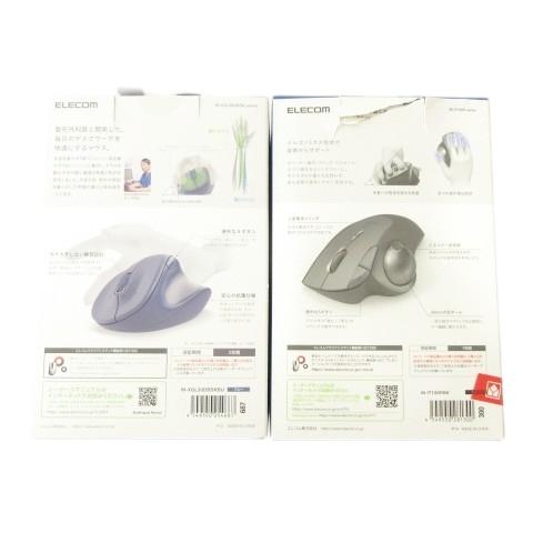 美品 エレコム マウス 2点 セット パソコン パーツ 黒 ブラック 青