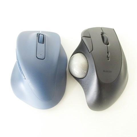 美品 エレコム マウス 2点 セット パソコン パーツ 黒 ブラック 青