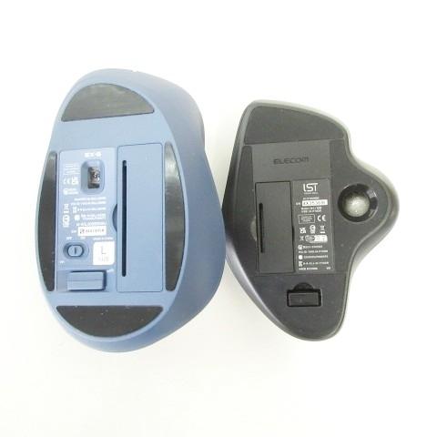 美品 エレコム マウス 2点 セット パソコン パーツ 黒 ブラック 青