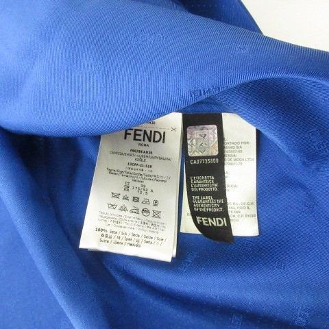 美品 フェンディ シルク ブラウス 半袖 パフスリーブ タック ストライプ 40 美品 フェンディ シルク ブラウス 半袖 パフスリーブ タック