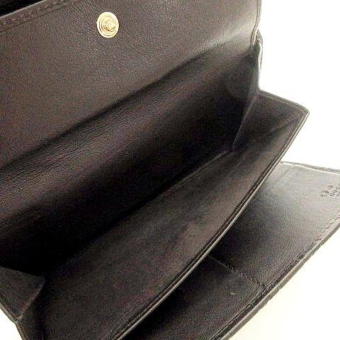 GUCCI（グッチ） シマ レザー 三つ折り 長財布 GG柄 茶 ダークブラウン