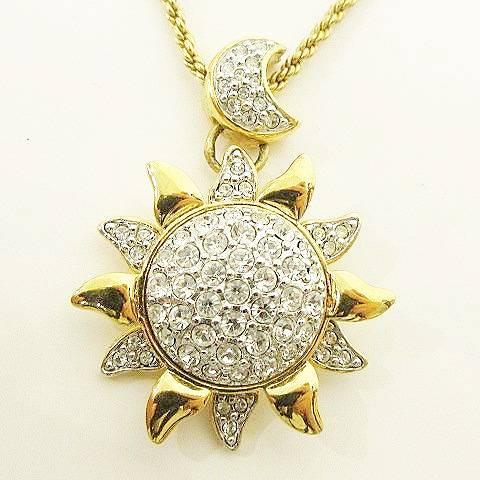 スワロフスキー SWAROVSKI 太陽 月 モチーフ ネックレス MOON SUN 