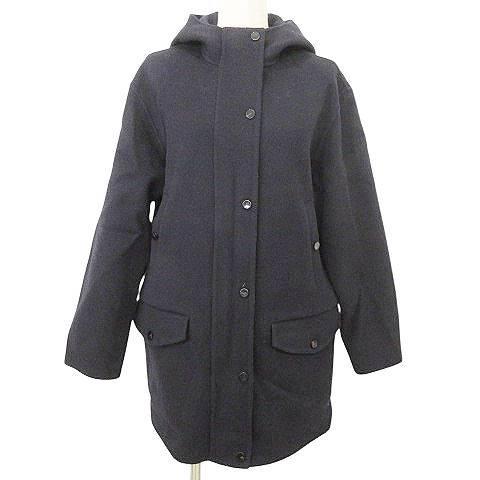 23AW✨セオリー ウールカシミヤ フーデッドコート ダブルフェイス 紺 P 23AW✨セオリー ウールカシミヤ フーデッドコート ダブルフェイス 紺 P