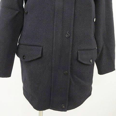 23AW✨セオリー ウールカシミヤ フーデッドコート ダブルフェイス 紺 P