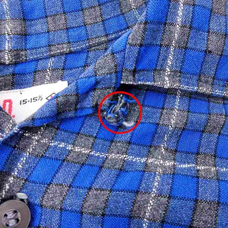 【中古】B.V.D 50s ヴィンテージ チェック シャツ 長袖 15-15 1/2 M 青 ブルー A0625 メンズ B.V.D 50s ヴィンテージ チェック シャツ 長袖 15-15 1/2 M 青 ブルー