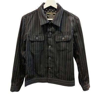 【未使用】WACKOMARIA ワコマリア ストライプスタジャン 裏地スカルM WACKO MARIA（ワコマリア） トラッカージャケット ストライプ ボタン