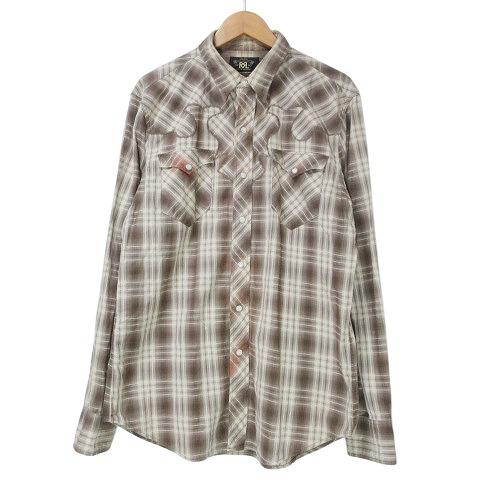 mt63425 90s 希少　RRL ダブルアールエル　長袖シャツ　チェック茶 RRL ダブルアールエル 長袖シャツ チェック茶 mt63425 90s 希少 RRL