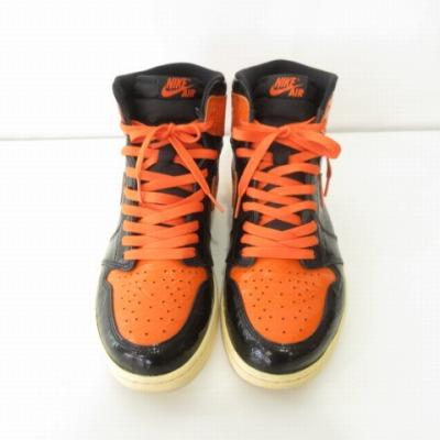 エアジョーダン ハイカット シューズ オレンジ/ブラック NIKE ナイキ 箱付き タグあり 靴紐あり Air Jordan 1 High