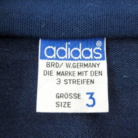 【中古】アディダス ヴィンテージ 西ドイツ トラックトップ ジャケット ライン ロゴ 3 約Lサイズ 青 ■MET1 メンズ adidas（アディダス） ヴィンテージ 西ドイツ トラックトップ