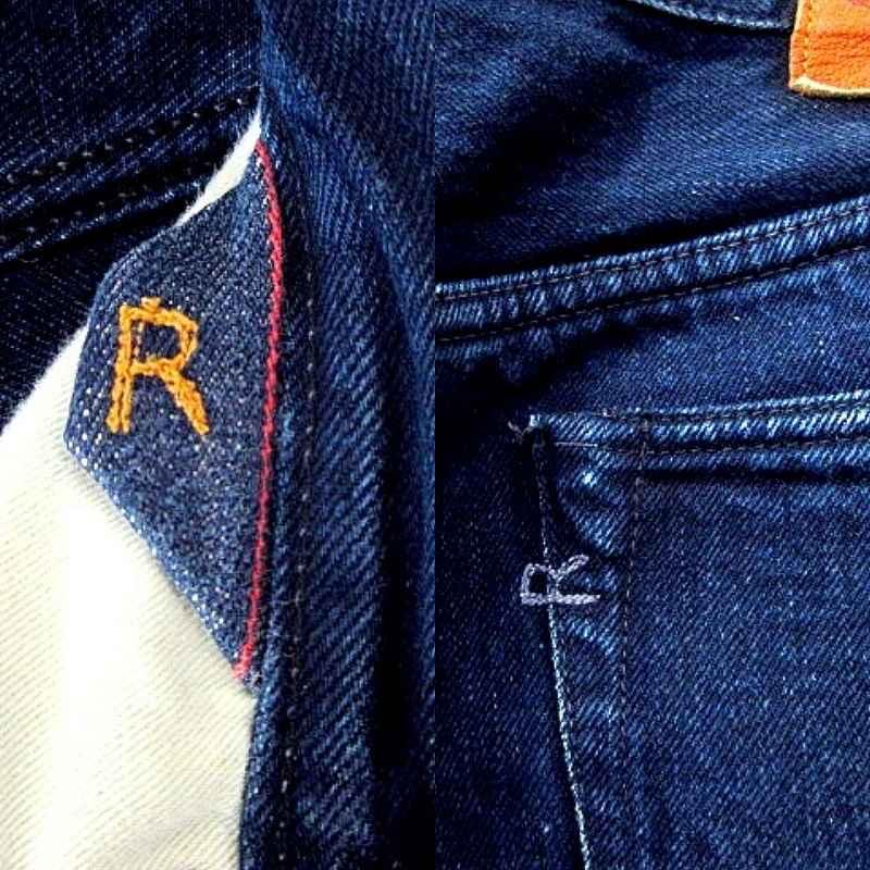 R刺繍ロゴ　45rpm　デニムショップコート　藍染め　サイズ 1　S〜M程度 フォーティーファイブアールピーエム 45R 45rpm デニム パンツ