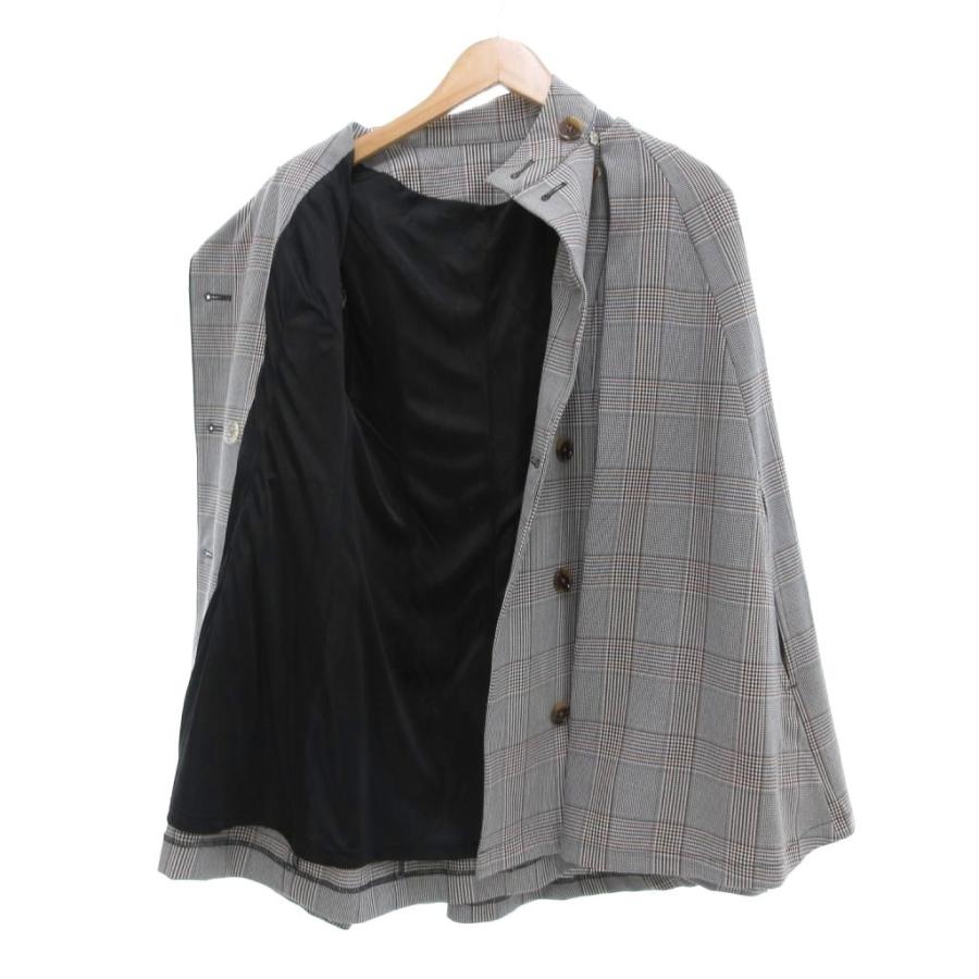 amerge. 美品 ケープコート ミニワンピース 2WAY チェック柄 M グレー