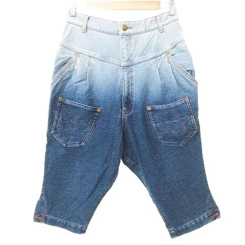 美品　メルシーボークー　後ろ前パンツ　サルエルパンツ　濃紺　XL　大きいサイズ 前も後ろも可愛い サルエルパンツ デニムパンツ 0 日本製