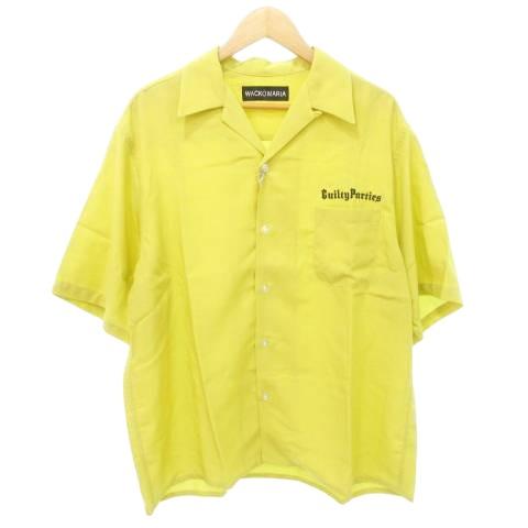 【中古】未使用品 ワコマリア タグ付き 25SS-WMS-OC06 50’S SHIRT タイプ2 半袖 ロゴ シャツ Mサイズ 黄色 メンズ WACKO MARIA（ワコマリア） 未使用品 タグ付き 25SS-WMS-OC06 50'S