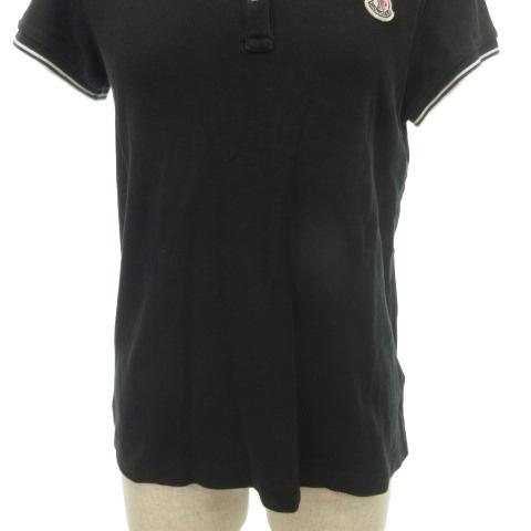 【送料無料】MONCLER／モンクレールのポロシャツ　Sサイズ　黒　ブラック MONCLER モンクレール 半袖 ポロシャツ トップス 国内正規 S
