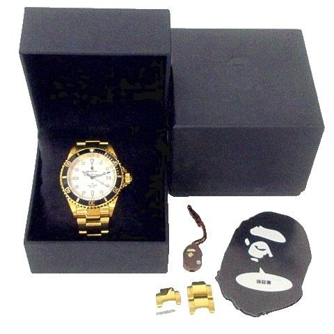 A BATHING APE アベイシングエイプ T001 BAPEX ゴールド サルマリーナ  