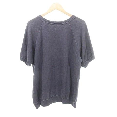 70s vintage 鬼フェード ナス紺 カレッジ ラグラン 半袖 スウェット