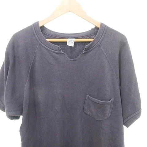 70s vintage 鬼フェード　ナス紺 カレッジ　ラグラン　半袖　スウェット 70s vintage 鬼フェード ナス紺 カレッジ ラグラン 半袖 スウェット