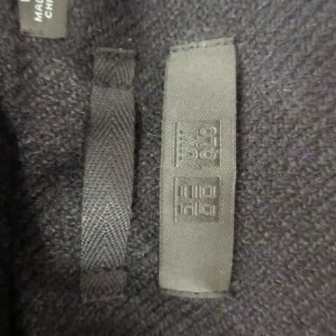 ユニクロ（UNIQLO） ダッフルコート フード付き 無地 ウール混 厚手 L