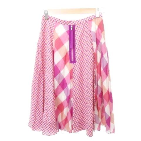 ソニアリキエル SONIA RYKIEL 美品 総柄 スカート ひざ丈 フレア 薄手 