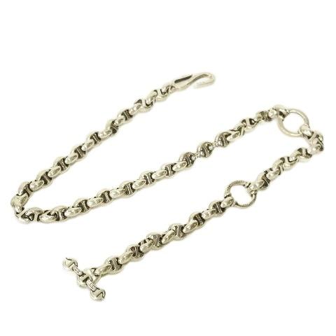 【中古】ホーセンブース 10mm オープンリンク ウォレットチェーン 22Pダイヤ 23インチ ケース付 ギャラ付 925 ホーセンブース 10mm オープンリンク ウォレットチェーン 22P