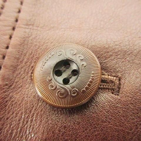 LOST CONTROL レザージャケット カーコート サイズ2 ブラウン ロストコントロール LOST CONTROL レザー カーコート 牛革 裏地