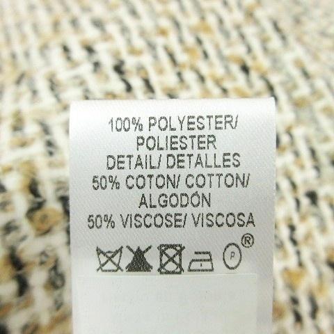 PAULE KA ツイードひざ丈スカート 40 ポールカ PAULE KA ツイード スカート ひざ丈 フリンジ セミタイト 38