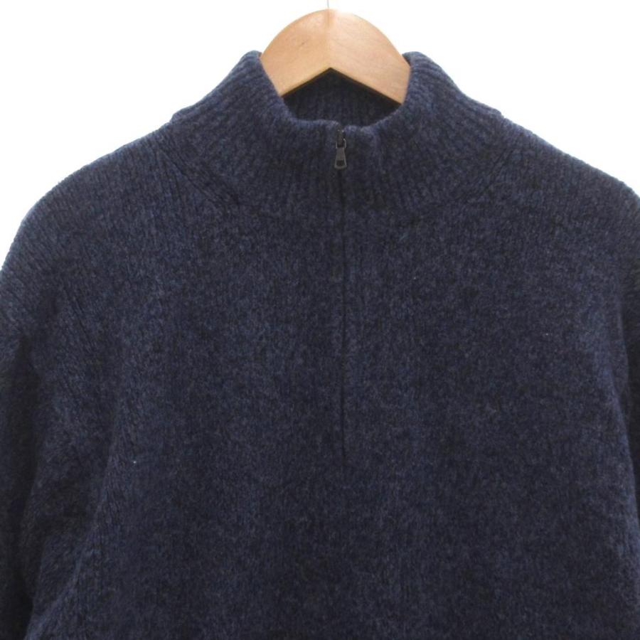 ユニクロ（UNIQLO） セーター ニット ウール XL 青 ブルー ハーフ
