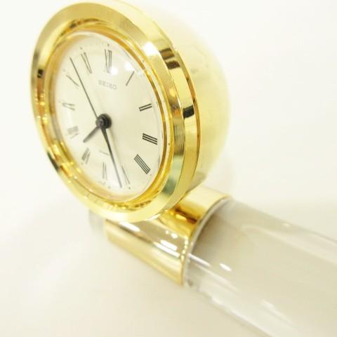 セイコー SEIKO 置時計 UF501G 不動品 置物 インテリア クリア 透明 