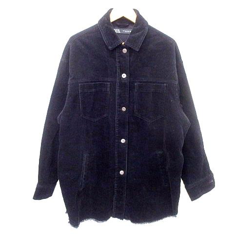ZARA（ザラ） コーデュロイ ジャケット カバーオール M 黒 ブラック 
