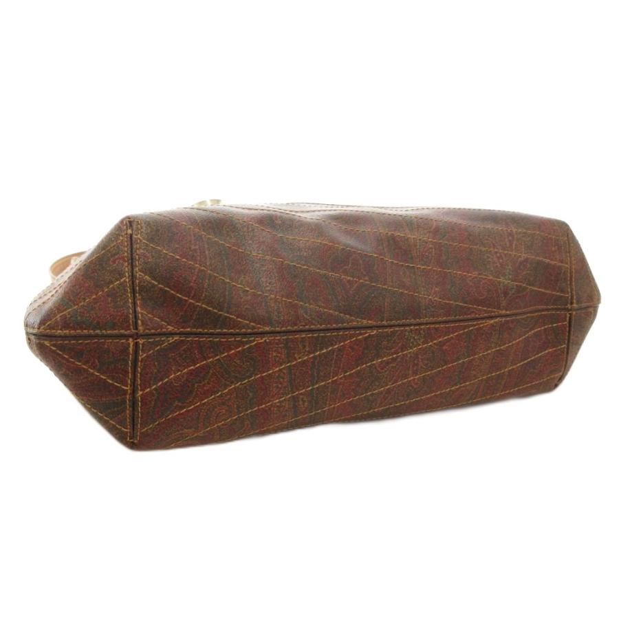 ETRO（エトロ） トートバッグ 手提げ ペイズリー柄 PVC レザー 茶